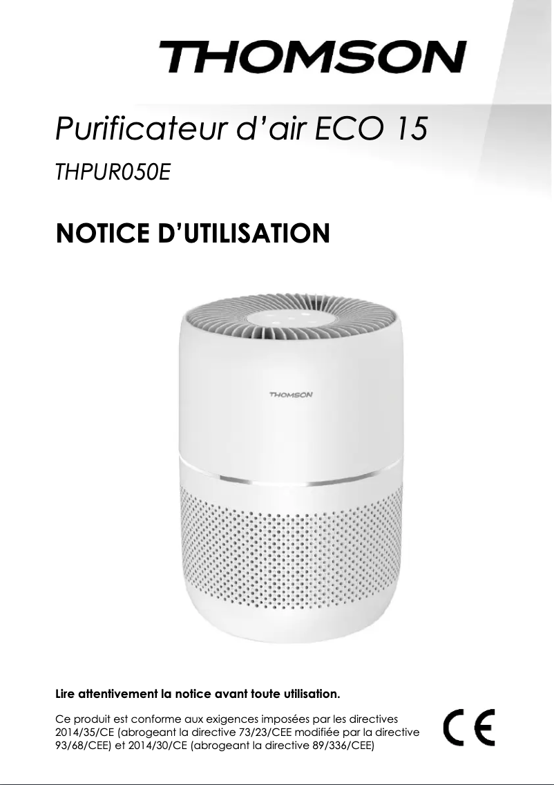 Image de la première page du manuel de l'appareil THPUR050E
