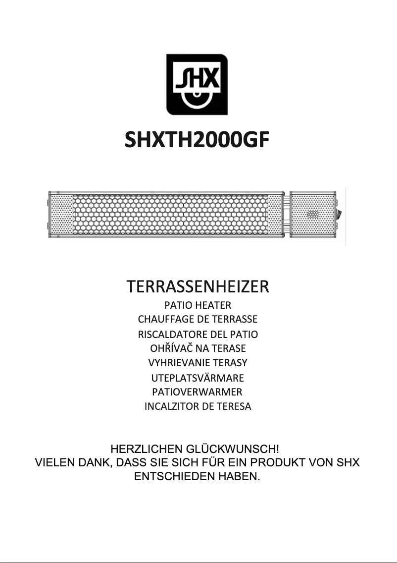 Image de la première page du manuel de l'appareil SHXTH2000GF