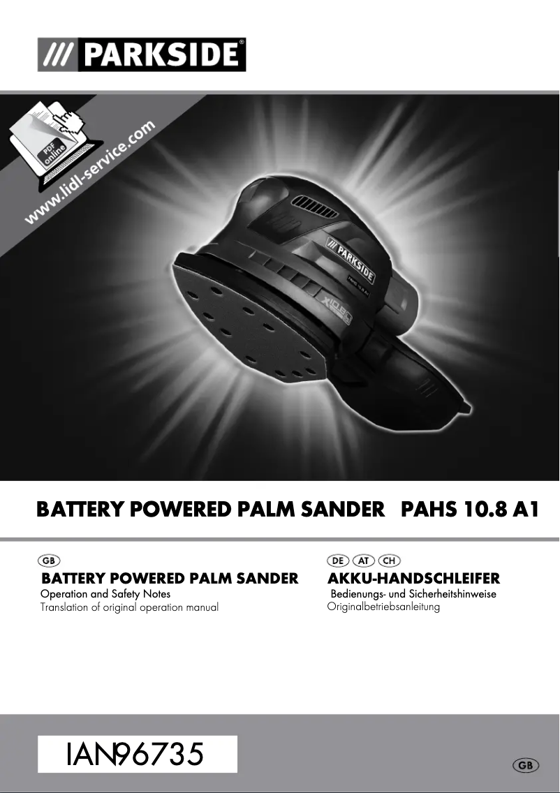 Page 1 de la notice Manuel utilisateur Parkside PAHS 10.8 A1