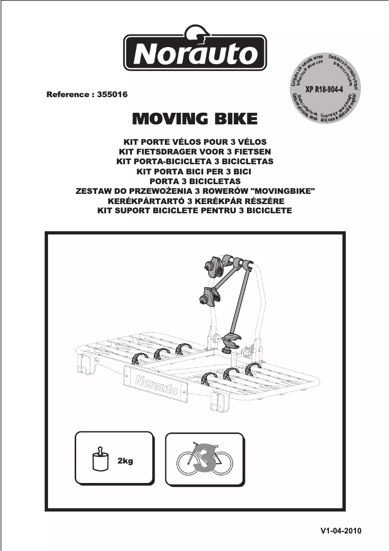 Page 1 de la notice Manuel utilisateur Norauto Moving Bike