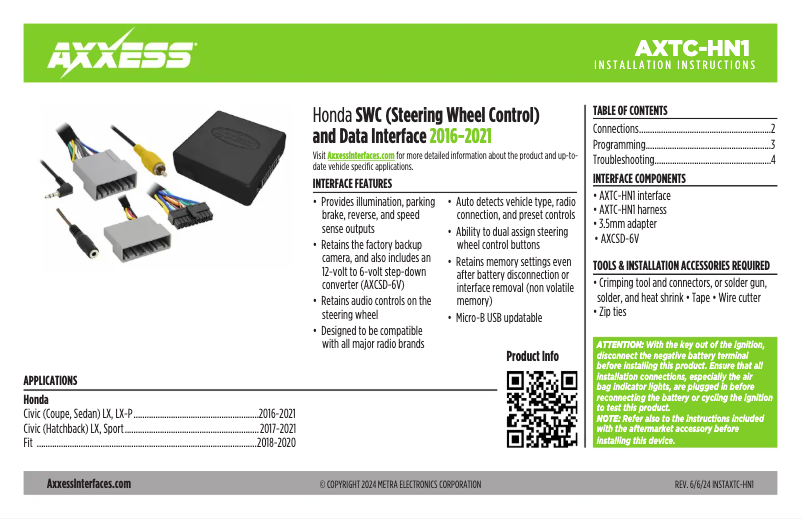 Página 1 del manual Manual de usuario AXESS AXTC-HN1
