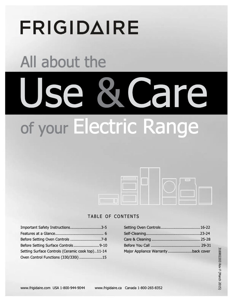Page n°1 - Manuel utilisateur Frigidaire LGEF3033KW