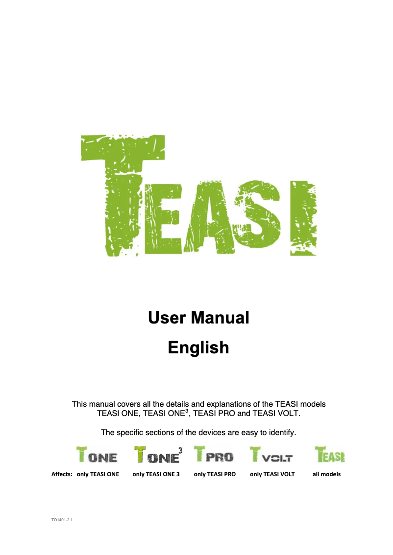 Page n°1 - Manuel utilisateur Teasi Volt