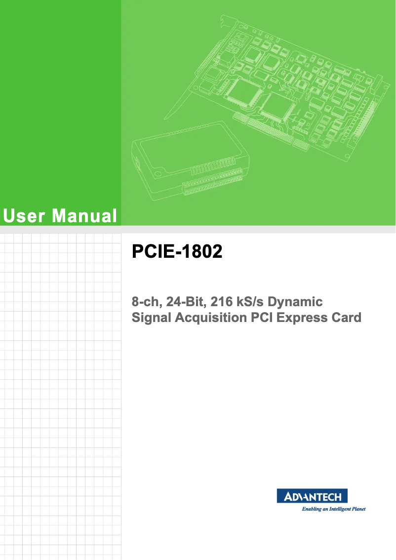 Page n°1 - Manuel utilisateur Advantech PCIE-1802L-AE