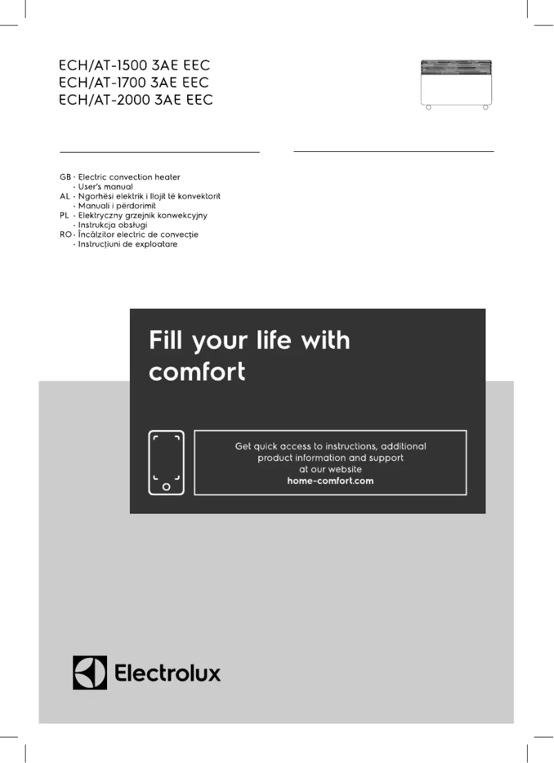 Page 1 de la notice Manuel utilisateur Electrolux ECH/AT-1500 3AE EEC