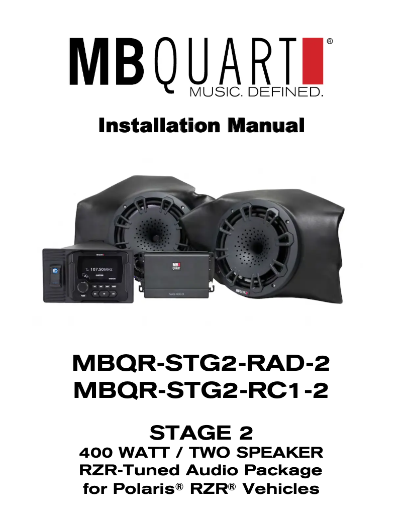 Page n°1 - Manuel utilisateur MB Quart MBQR-STG2-RAD-2