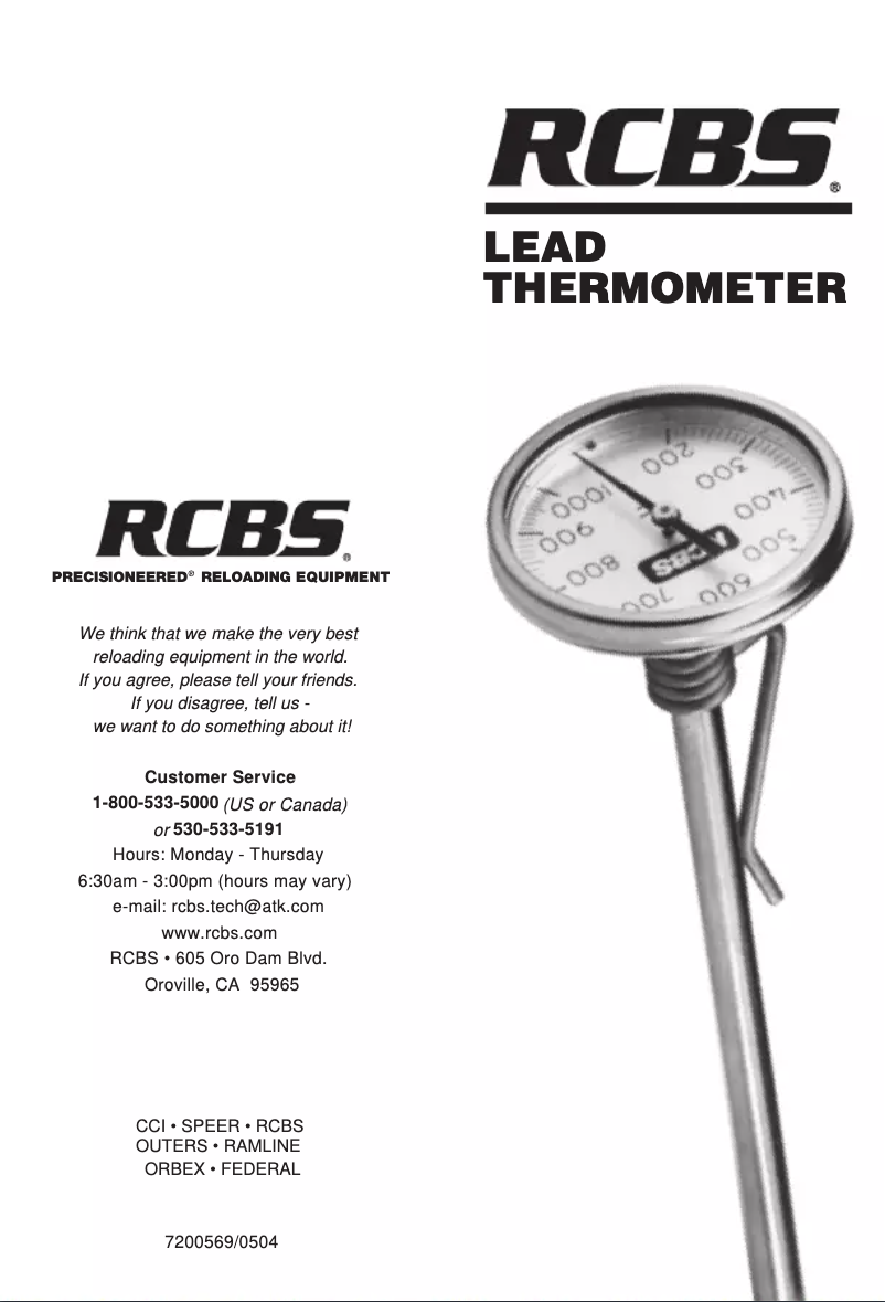 Image de la première page du manuel de l'appareil Lead Thermometer