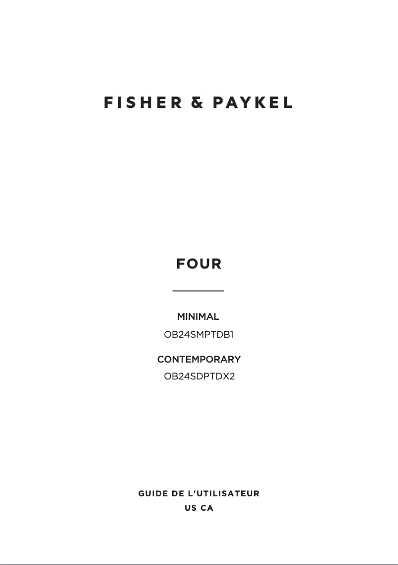 Page n°1 - Manuel utilisateur Fisher & Paykel OB24SDPTDX2