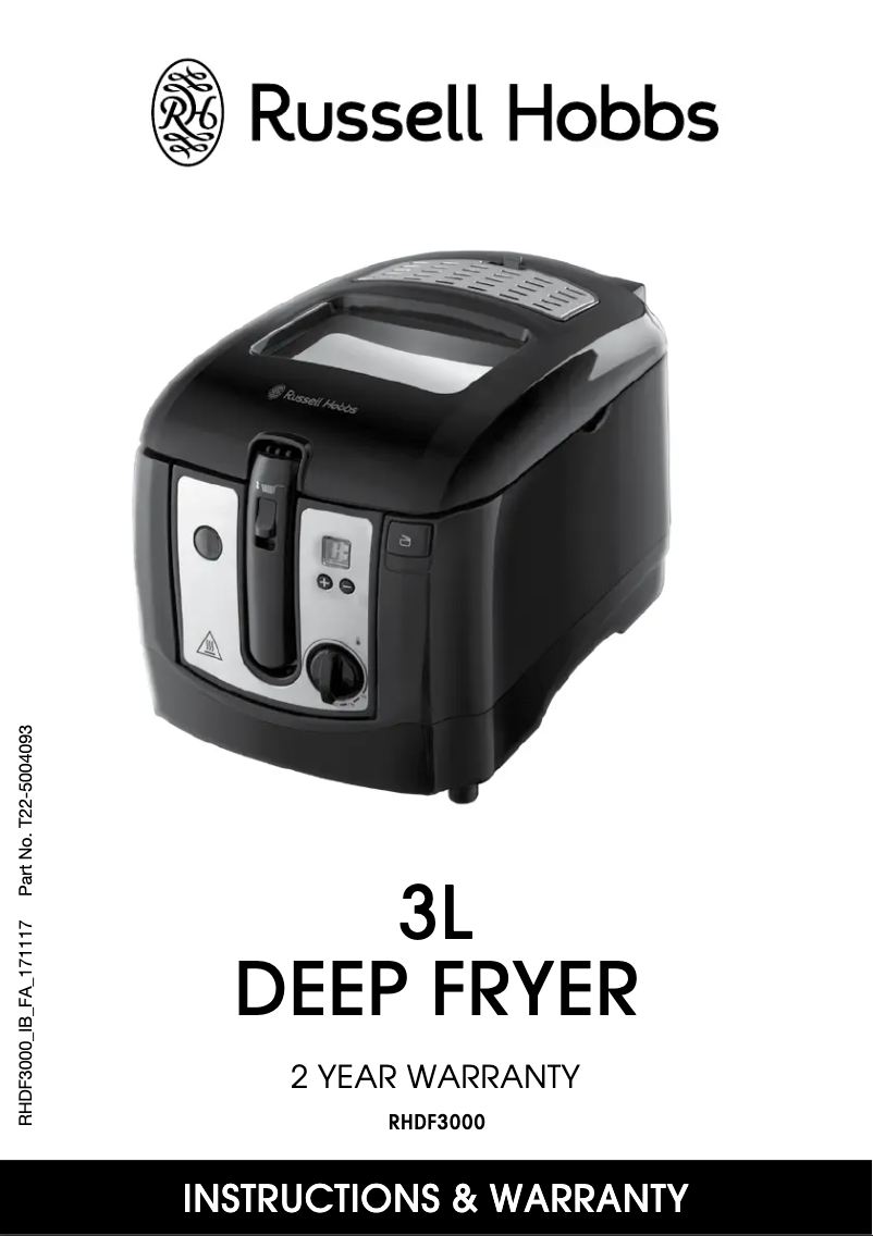 Page 1 de la notice Manuel utilisateur Russell Hobbs RHDF3000