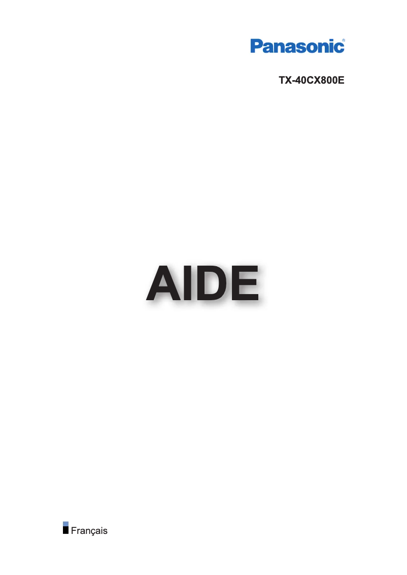 Image de la première page du manuel de l'appareil Viera TX-40CX800E