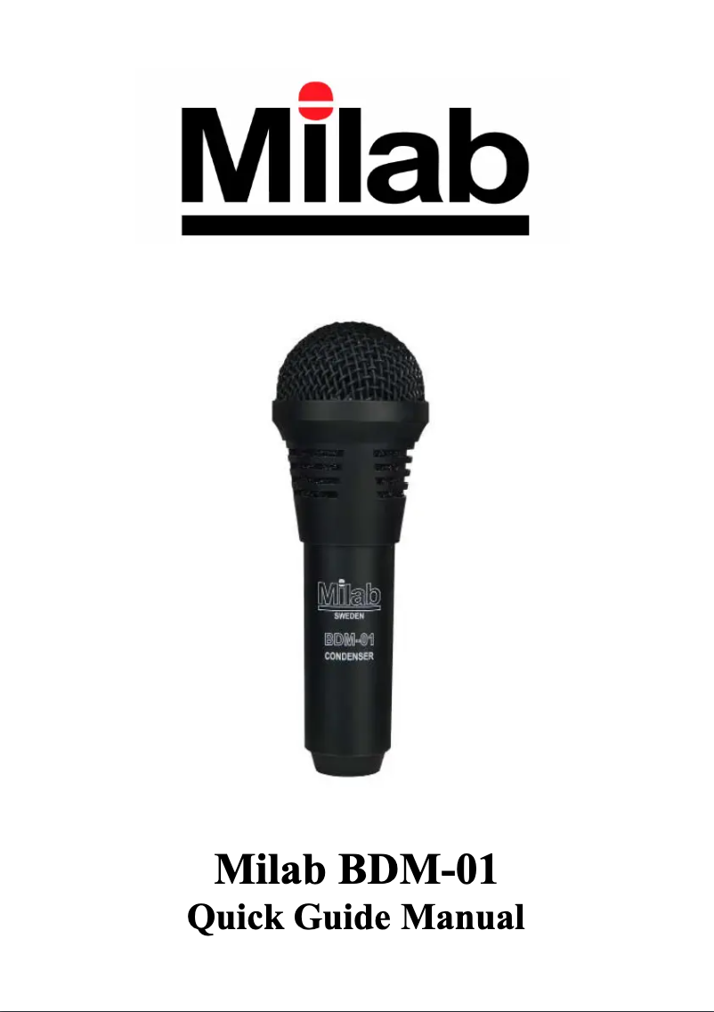 Page 1 de la notice Manuel utilisateur MILAB BDM-01