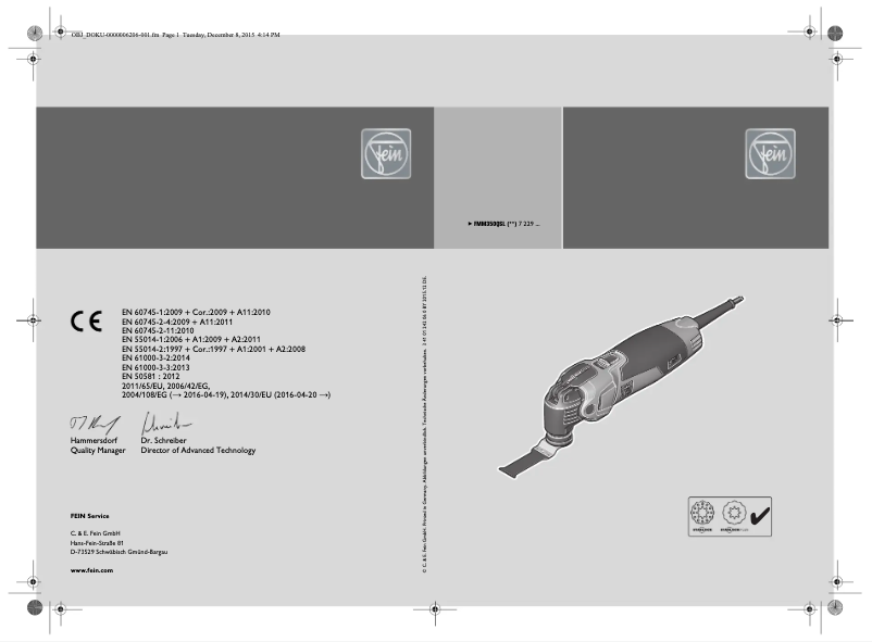 Image de la première page du manuel de l'appareil MultiMaster Top Extra FMM 350 QSL