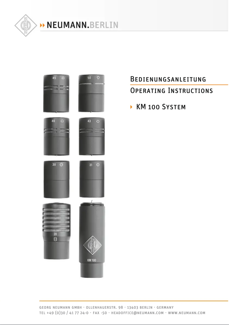 Page n°1 - Manuel utilisateur Neumann KM 120