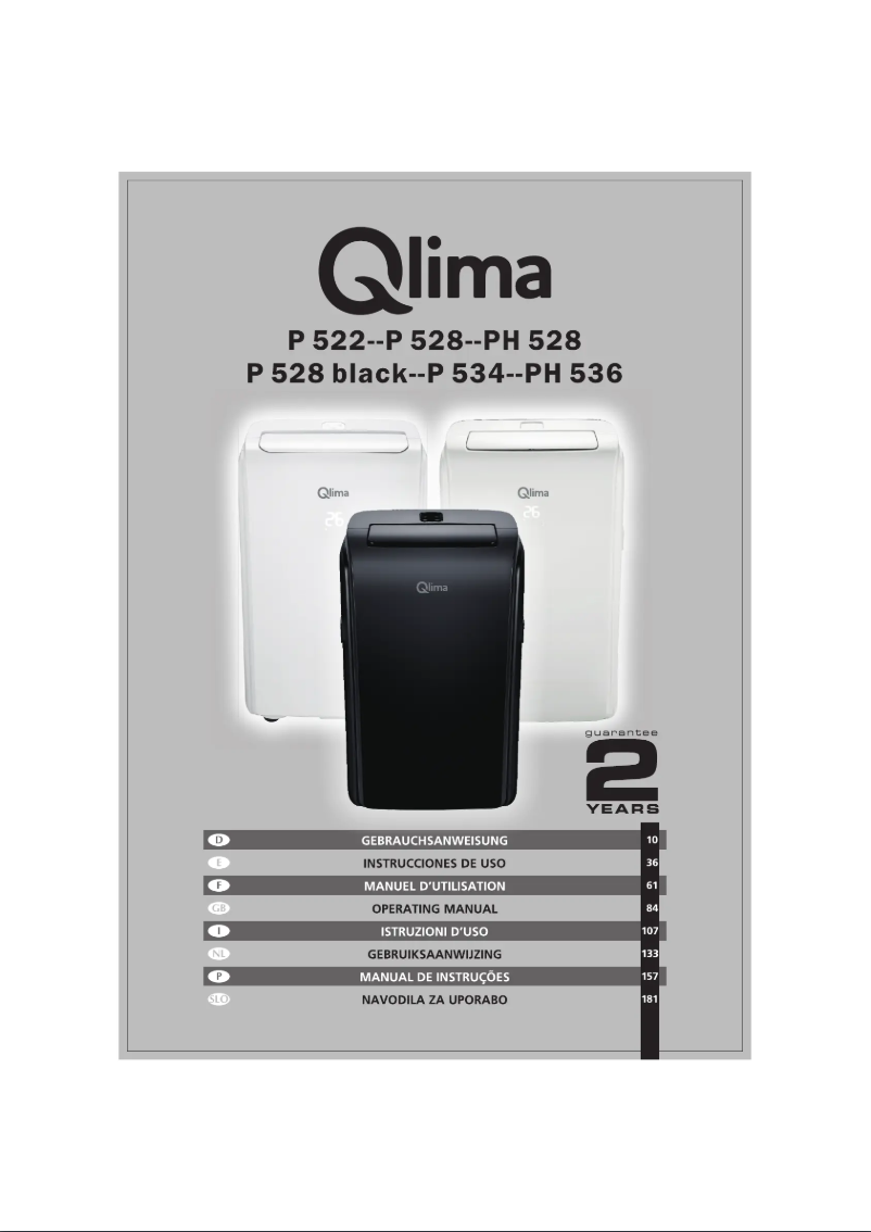 Page 1 de la notice Manuel utilisateur Qlima P522