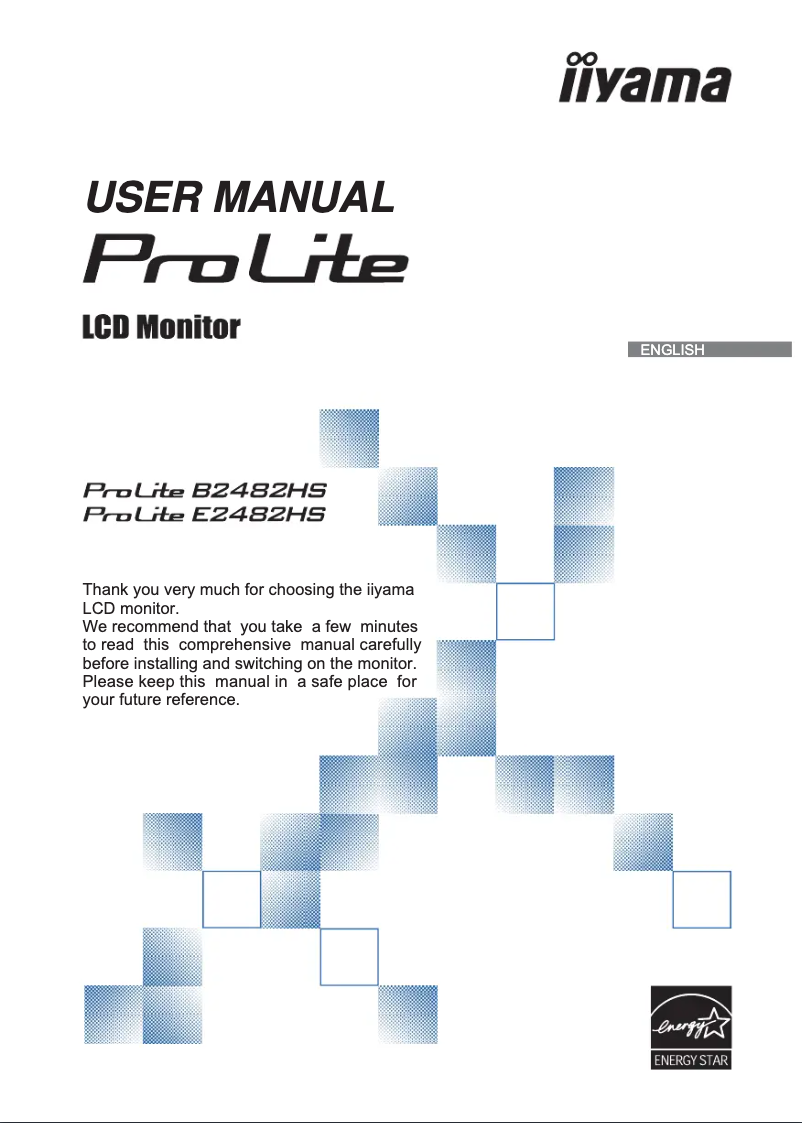 Page n°1 - Manuel utilisateur Iiyama ProLite E2482HS-B1
