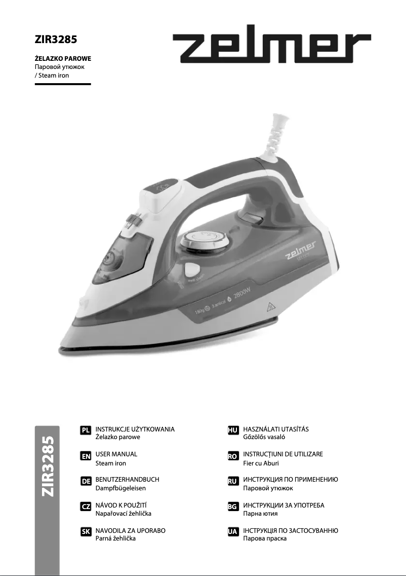 Page 1 de la notice Manuel utilisateur Zelmer Select ZIR3285