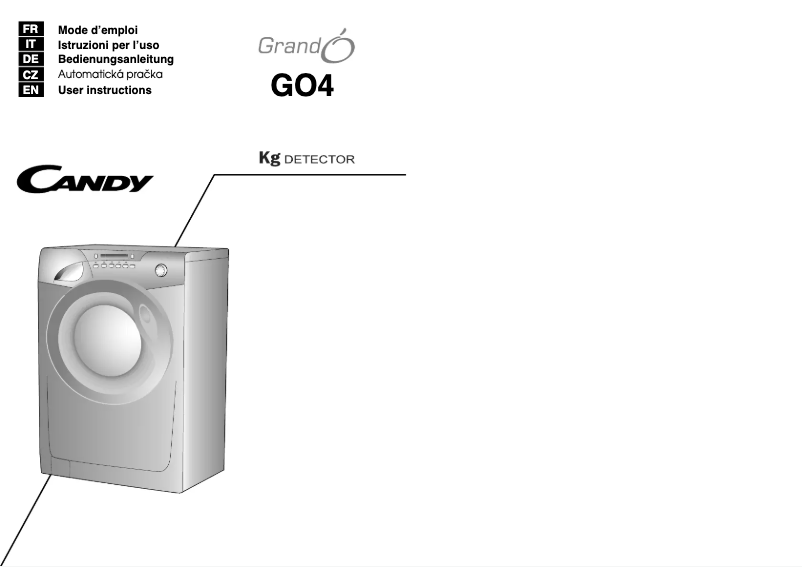 Page n°1 - Manuel utilisateur Candy GO4 1272D/L1-S