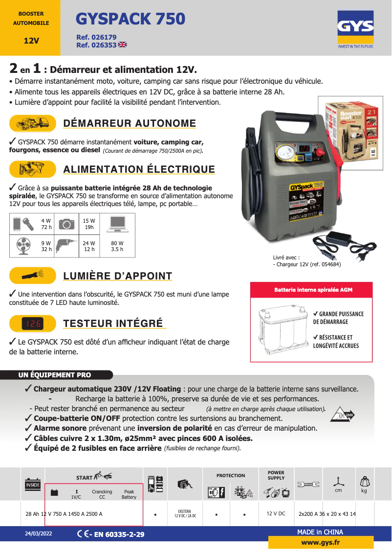 Image de la première page du manuel de l'appareil Gyspack 750