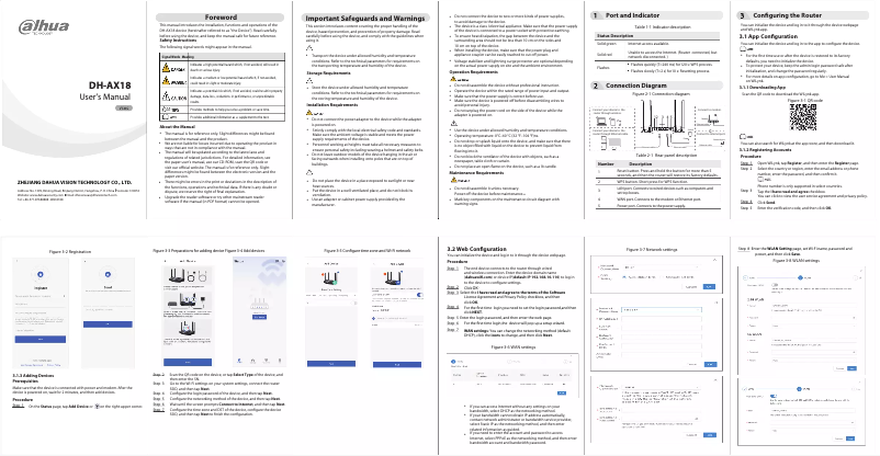 Page 1 de la notice Manuel utilisateur Dahua Technology AX18