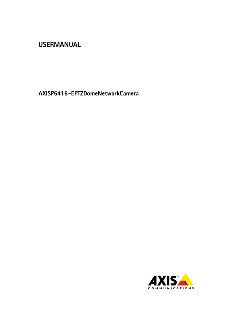 Image de la première page du manuel de l'appareil P5415–E