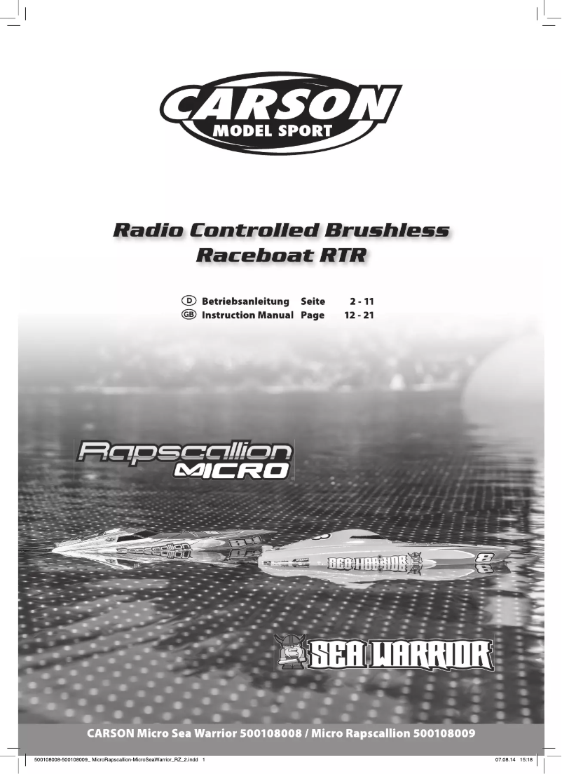 Page n°1 - Manuel utilisateur Carson Micro Rapscallion