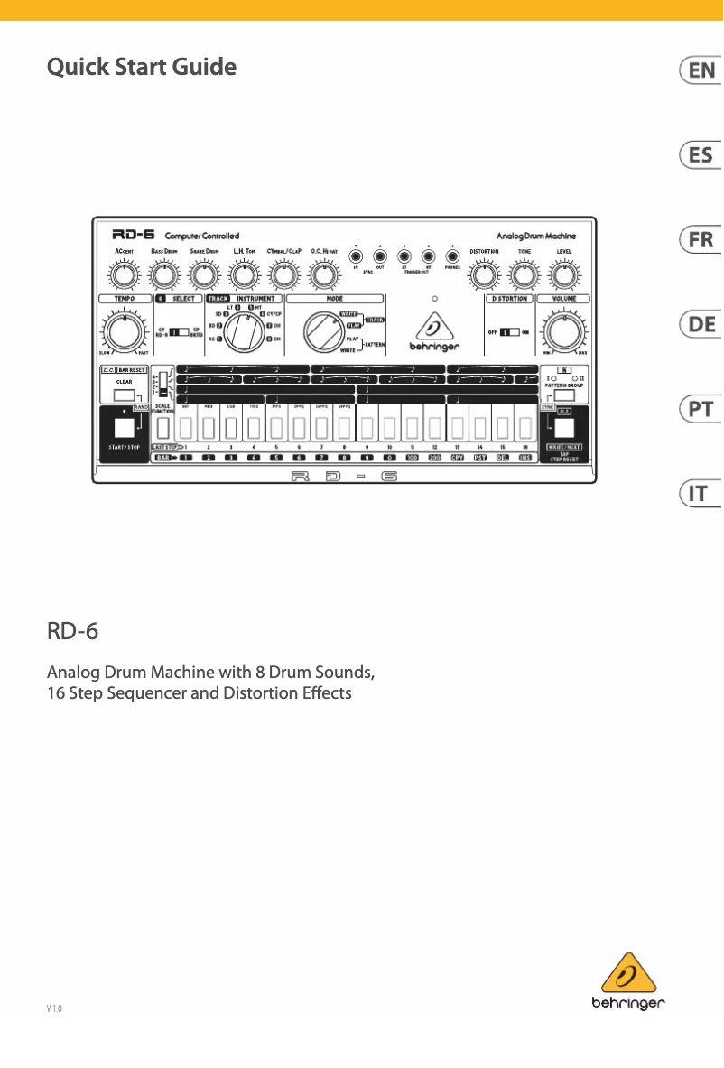 Image de la première page du manuel de l'appareil Rhythm Designer RD-6