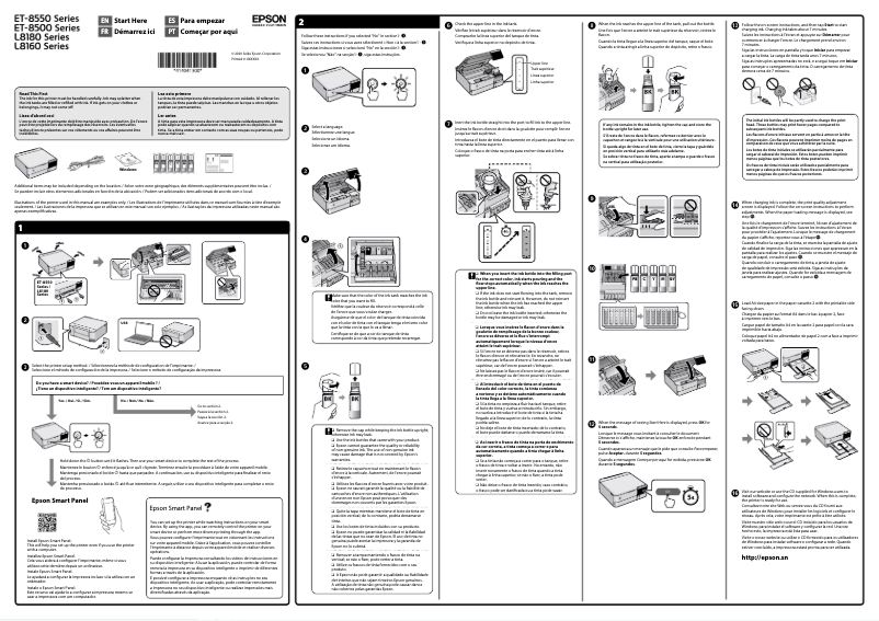Page 1 de la notice Guide d'installation Epson EcoTank ET-8500