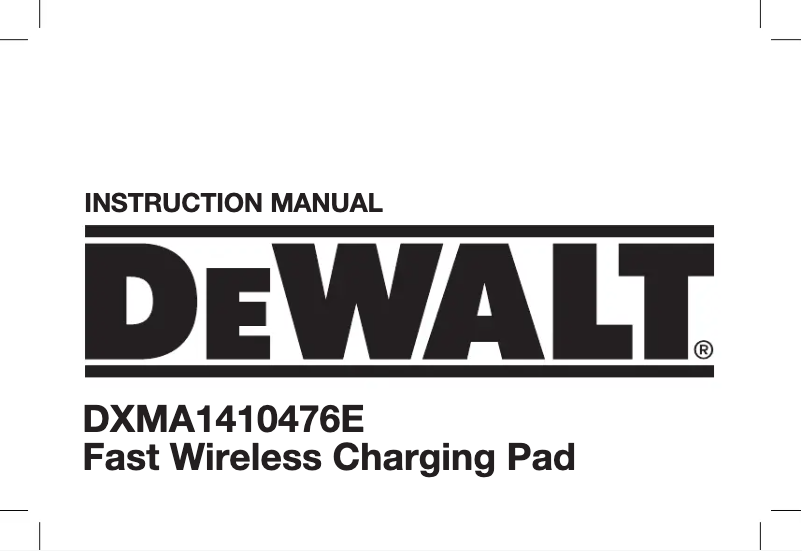 Page 1 de la notice Manuel utilisateur DeWalt DXMA1410476E