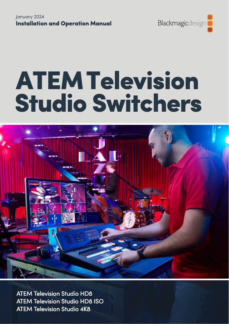 Page 1 de la notice Manuel utilisateur Blackmagic Design ATEM Television Studio HD8