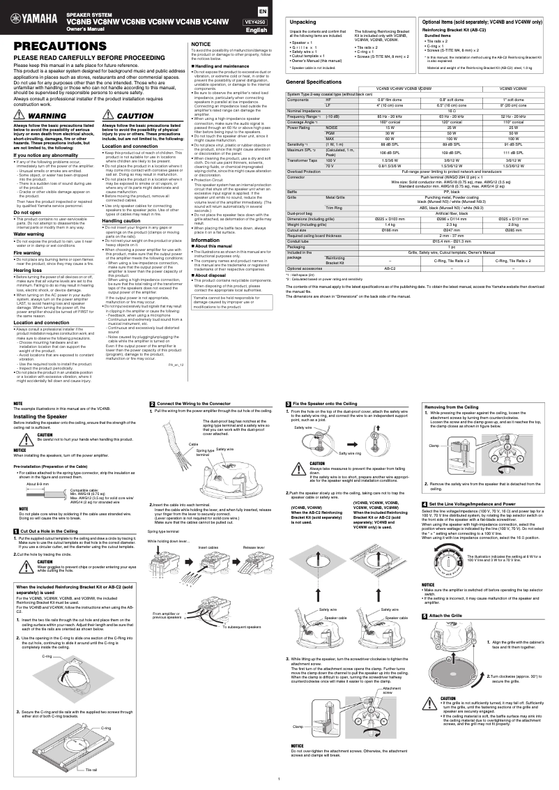 Image de la première page du manuel de l'appareil VC4NW