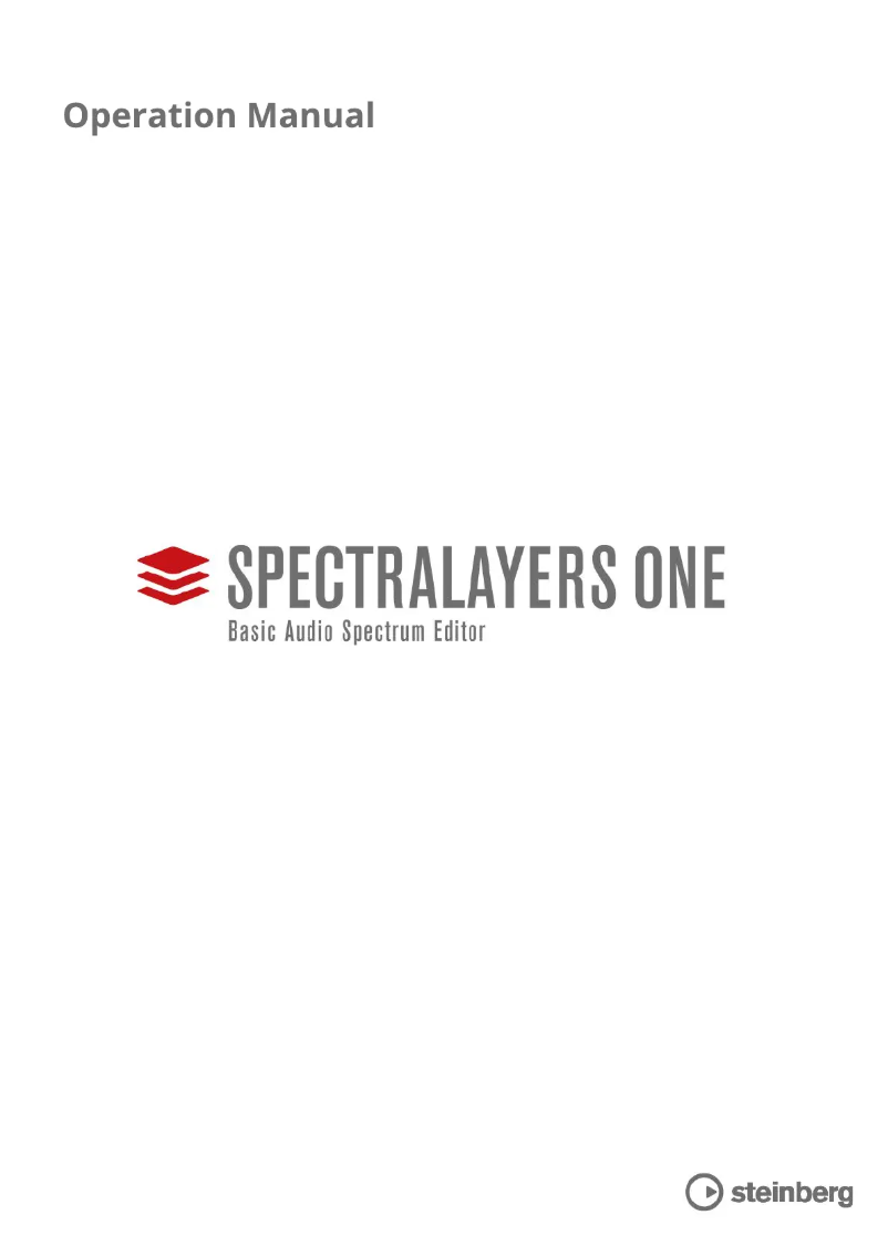 Page n°1 - Manuel utilisateur Steinberg SpectraLayers One 7