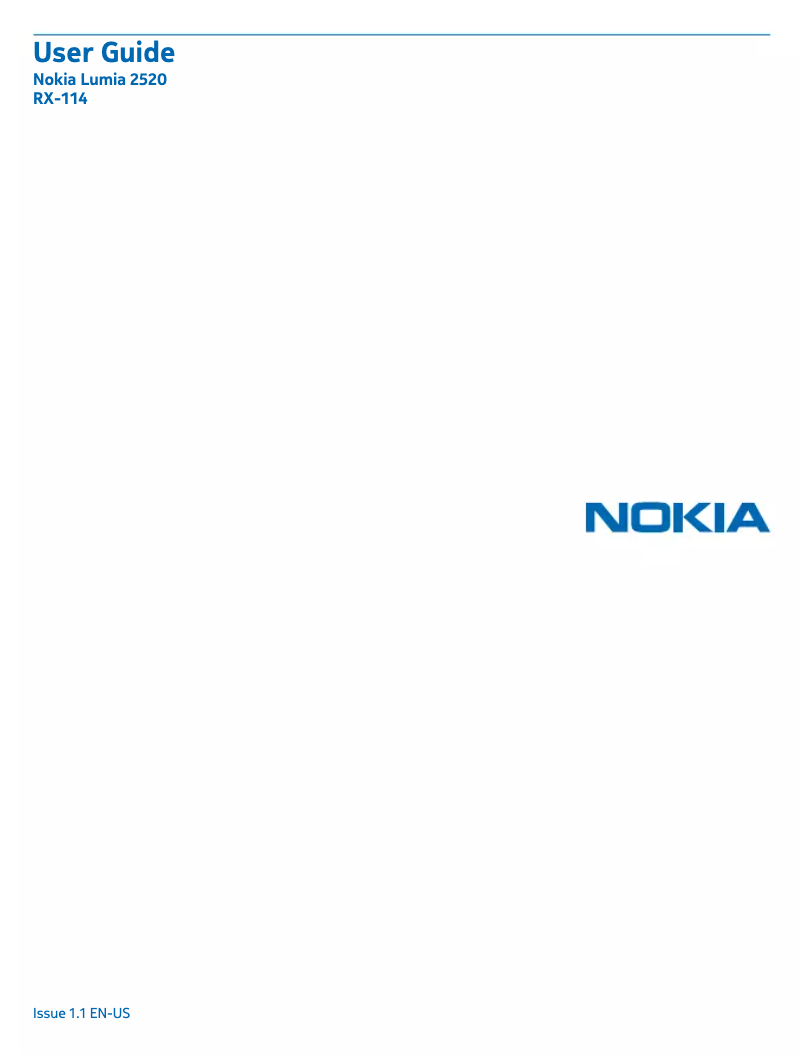 Image de la première page du manuel de l'appareil Lumia 2520