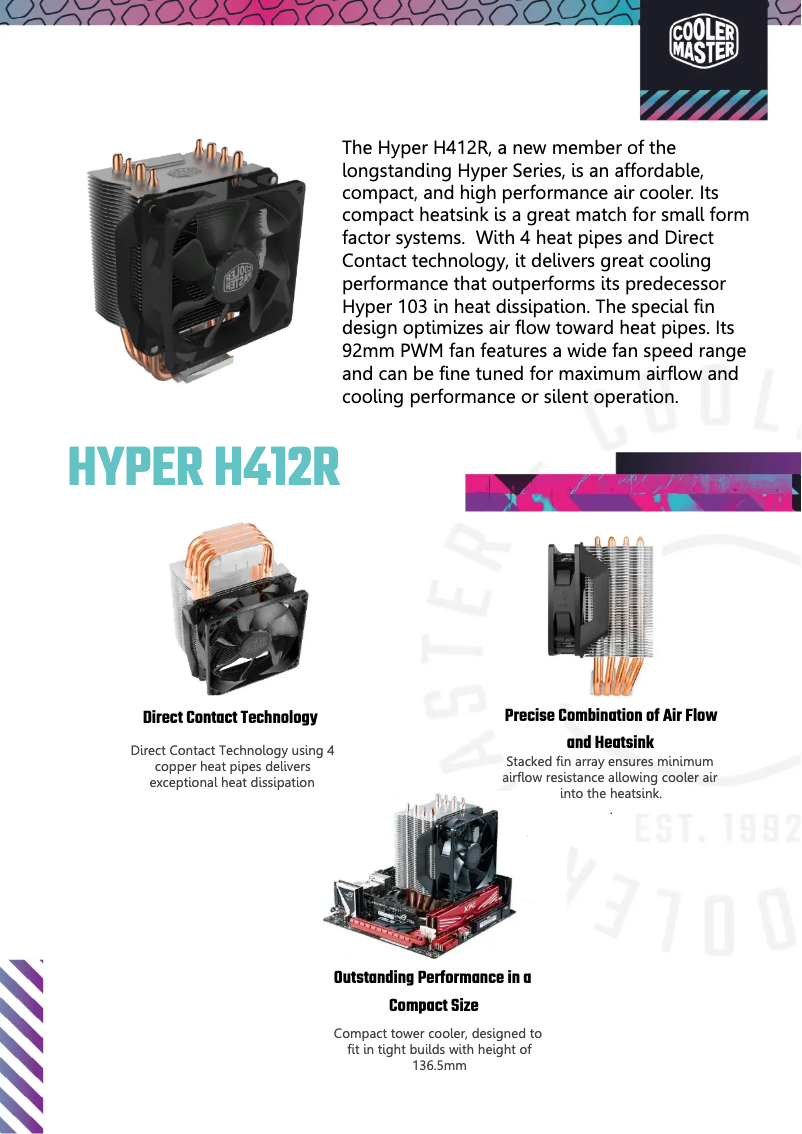 Página 1 del manual Ficha técnica Cooler Master Hyper H412R