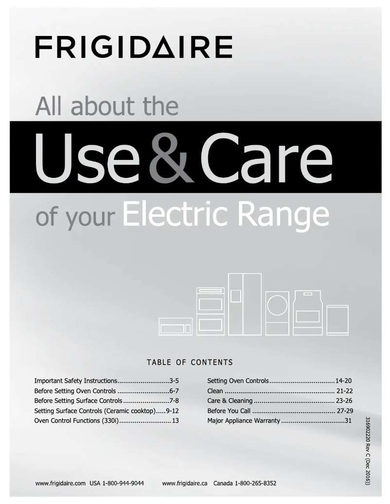 Page 1 de la notice Manuel utilisateur Frigidaire FFEF3024RW