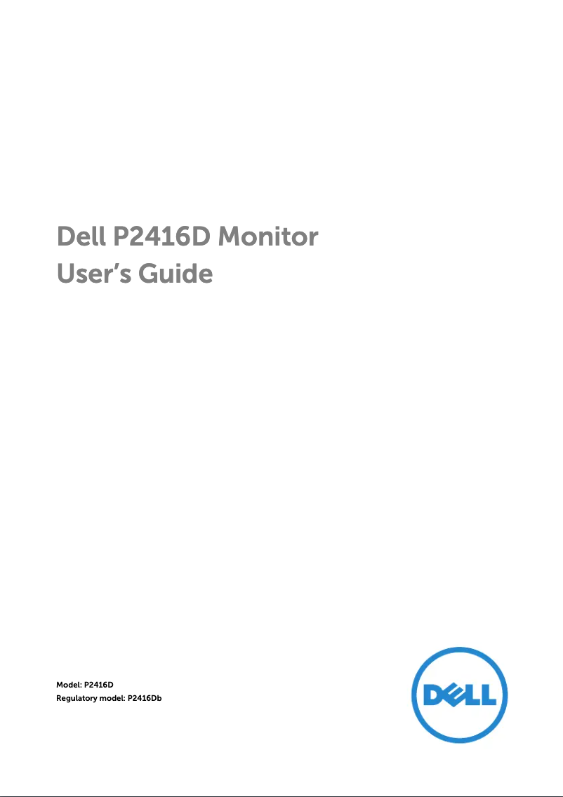 Page 1 de la notice Manuel utilisateur Dell Professional P2416D