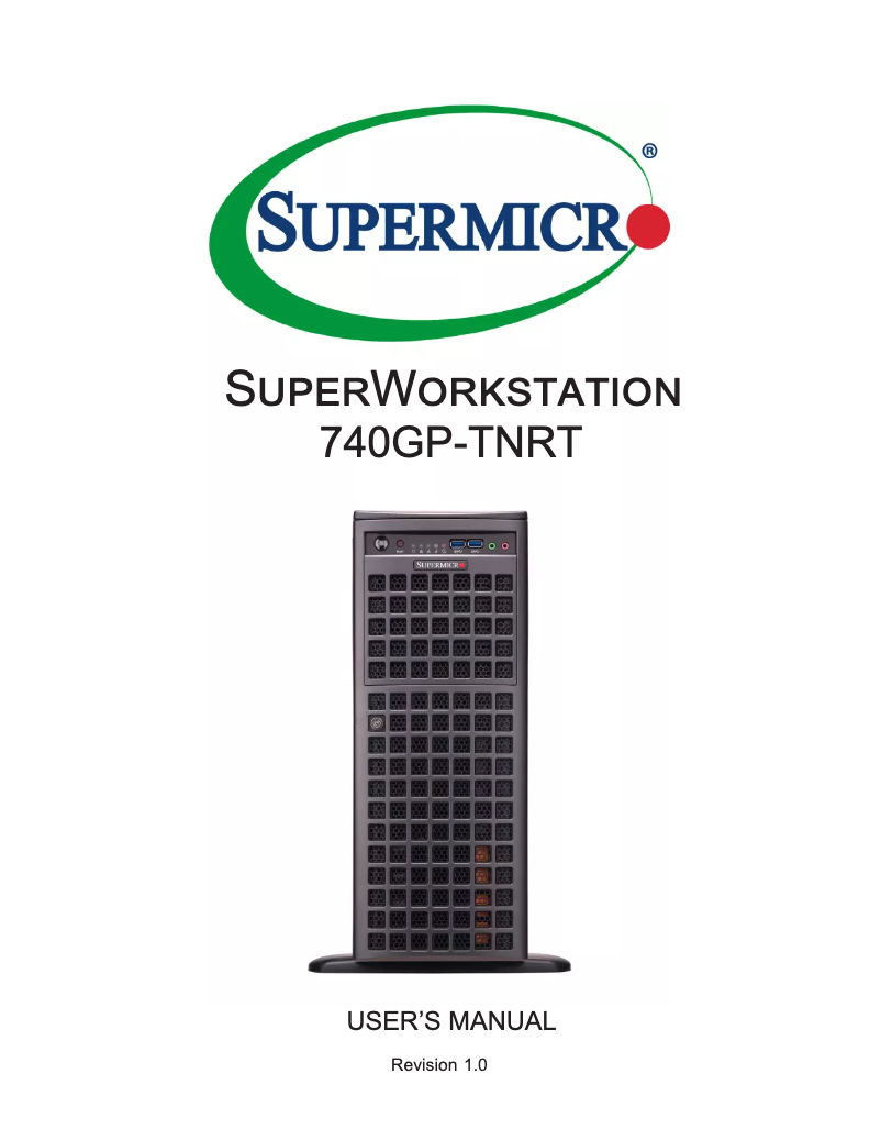 Page 1 de la notice Manuel utilisateur Supermicro SYS-740GP-TNRT