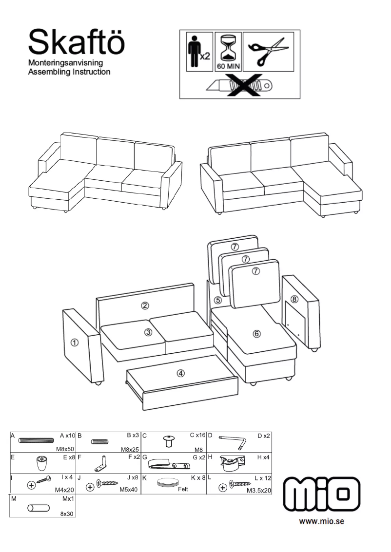 Page 1 de la notice Manuel utilisateur Mio Skaftö