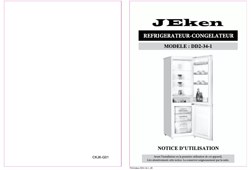 Page n°1 - Manuel utilisateur Jeken DD2-34-1