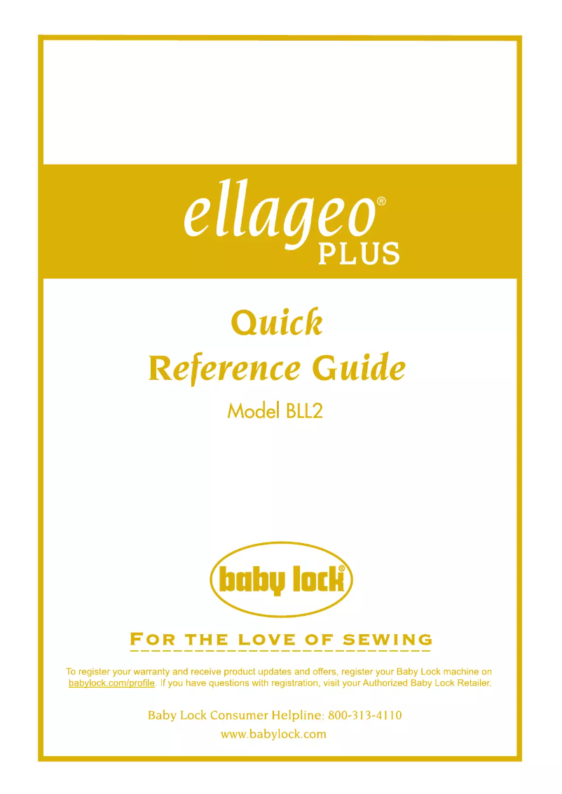 Page 1 of the manual User Manual Baby Lock Ellageo Plus