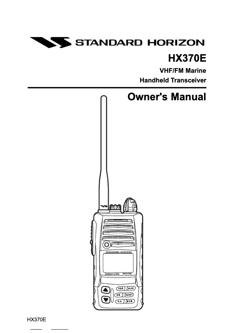 Page n°1 - Manuel utilisateur Standard Horizon HX370E