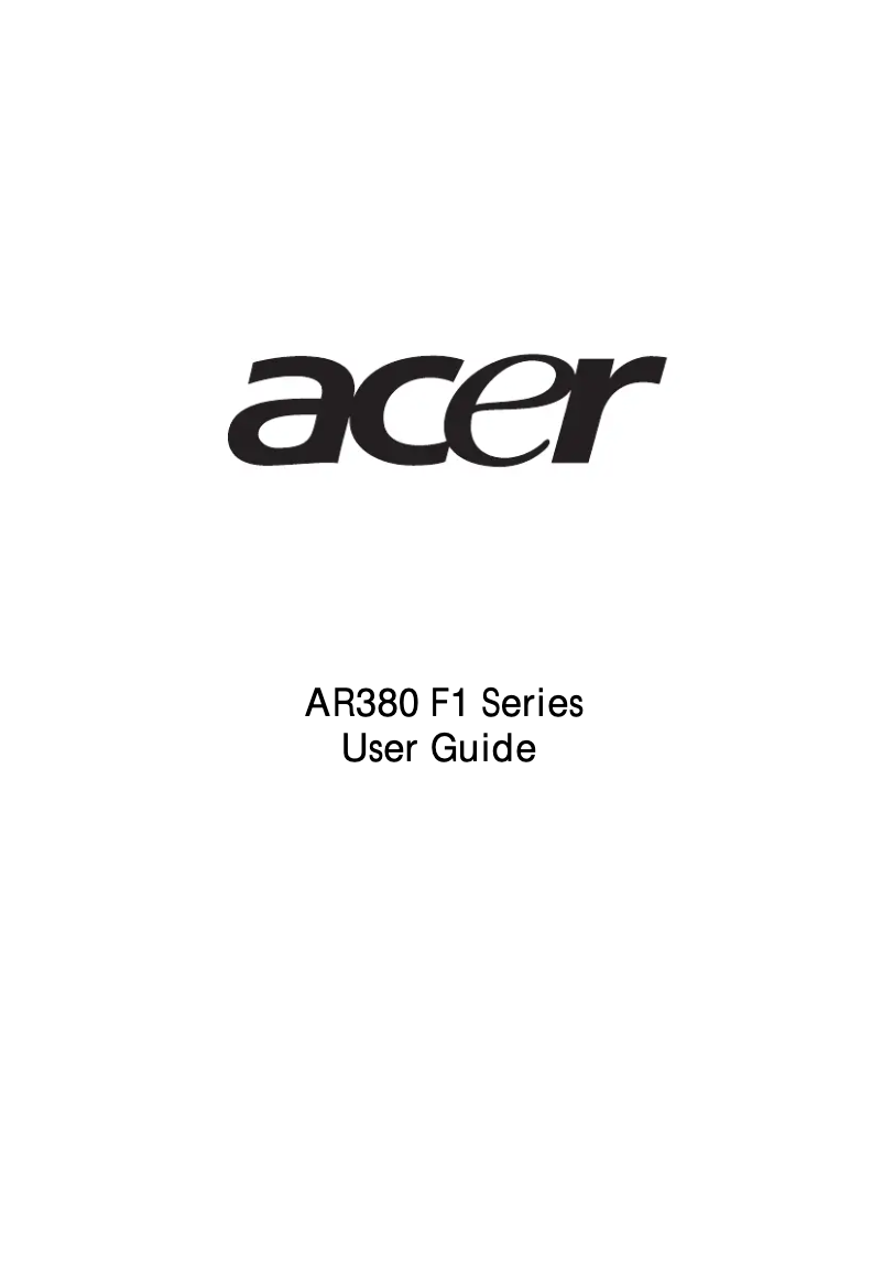 Página 1 del manual Manual de usuario Acer AR380 F1