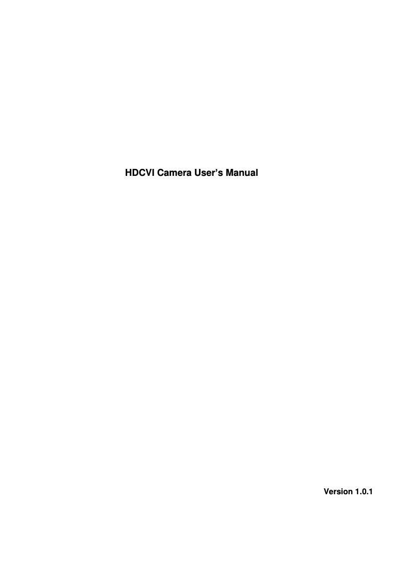 Page 1 de la notice Manuel utilisateur Dahua Technology Lite HAC-HDW1400EM-A