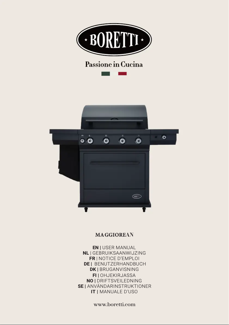Page 1 de la notice Manuel utilisateur Boretti Maggiore Antraciet
