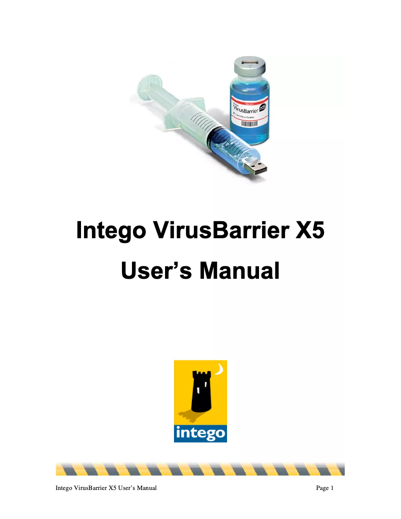 Page n°1 - Manuel utilisateur Intego VirusBarrier X5