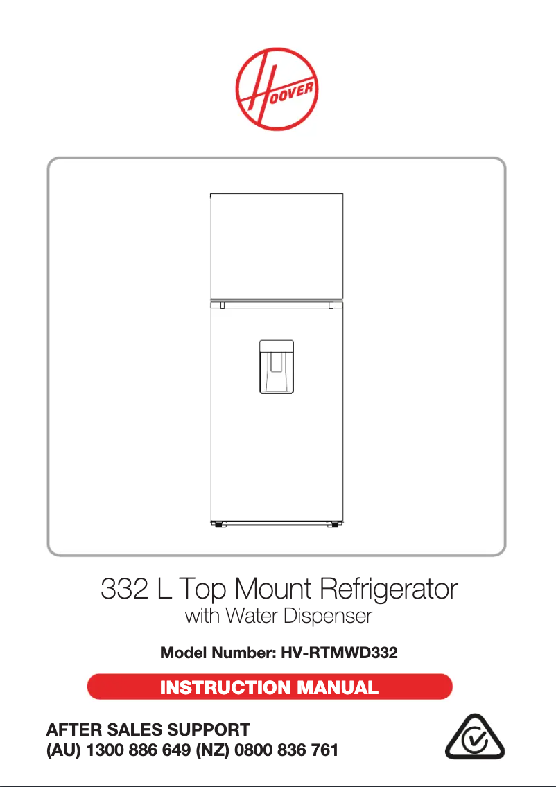 Page n°1 - Manuel utilisateur Hoover HV-RTMWD332