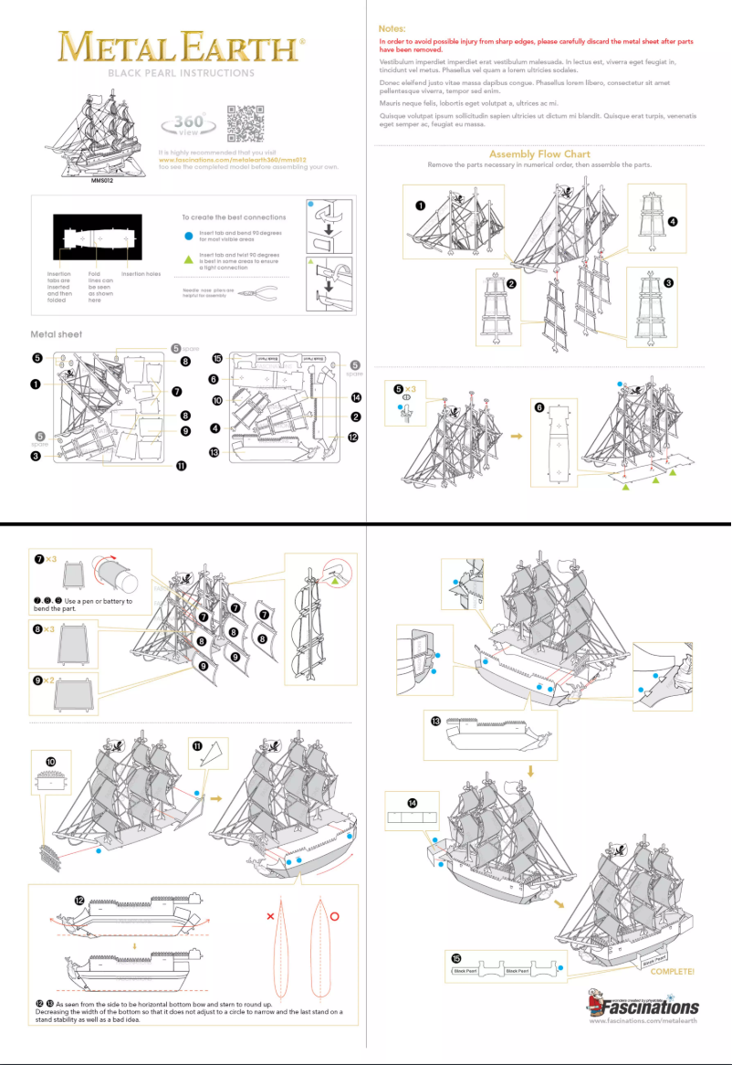 Página 1 del manual Manual de usuario Metal Earth Black Pearl