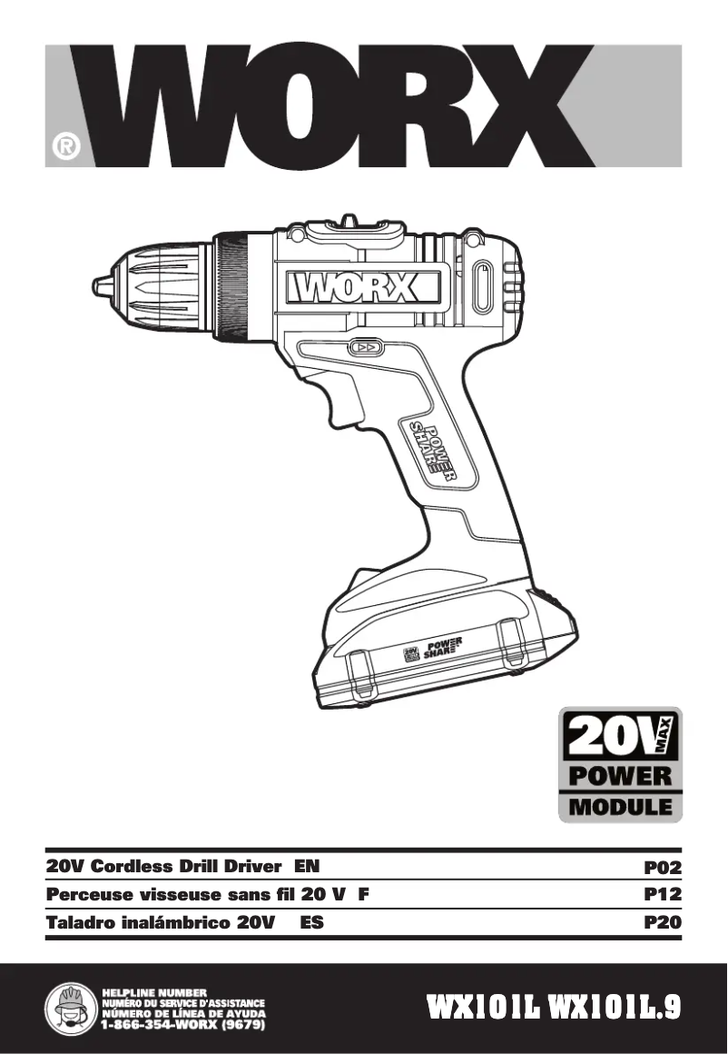 Page 1 de la notice Manuel utilisateur Worx WX094L
