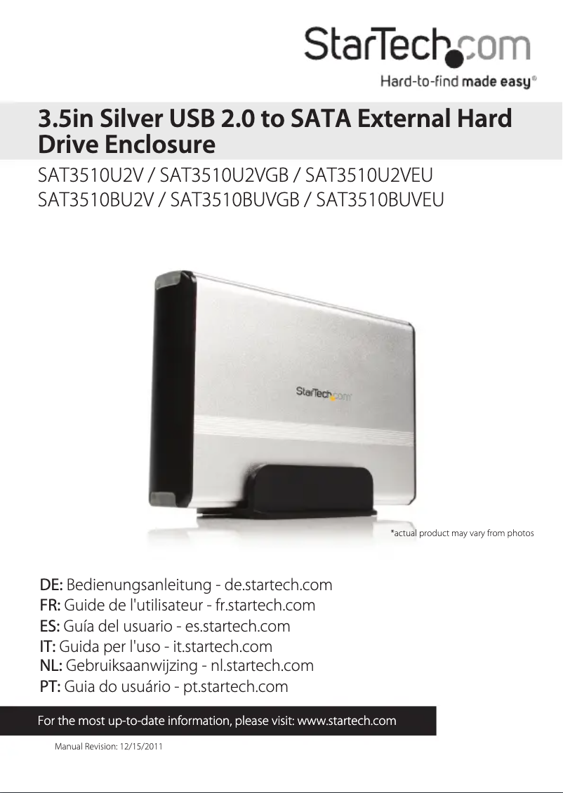 Page 1 de la notice Manuel utilisateur StarTech.com SAT3510U2V