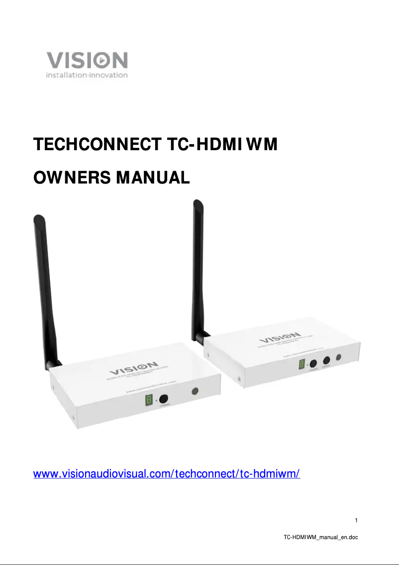 Image de la première page du manuel de l'appareil TC-HDMIWM