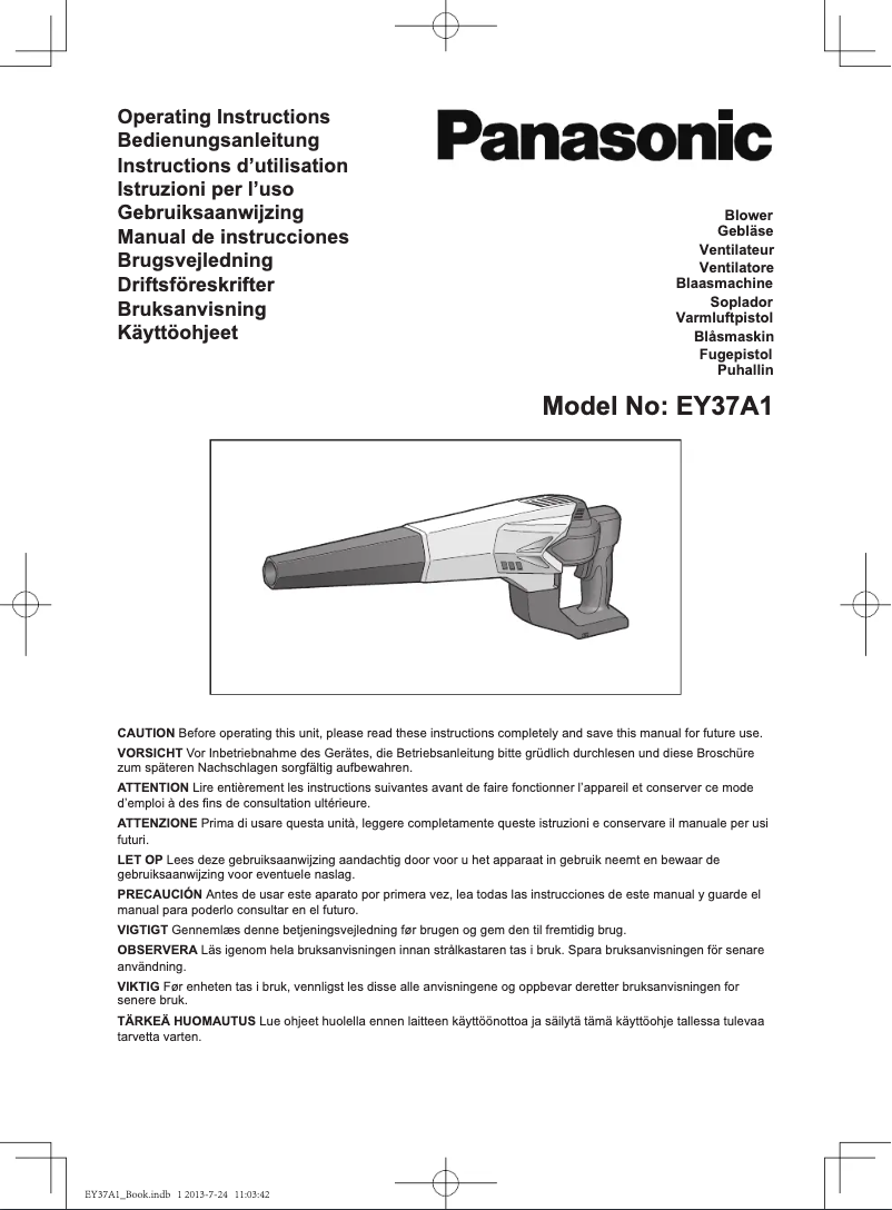 Page 1 de la notice Manuel utilisateur Panasonic EY37A1